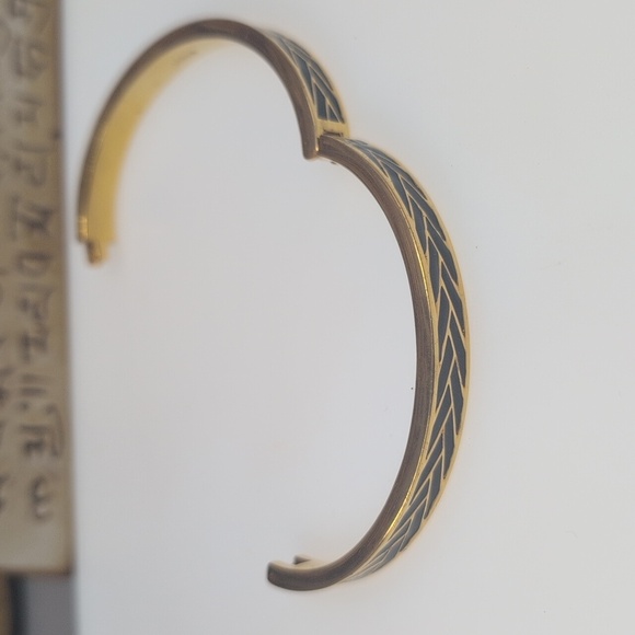 J. Crew Gold and Black Chevron Bangle - Picture 4 of 5